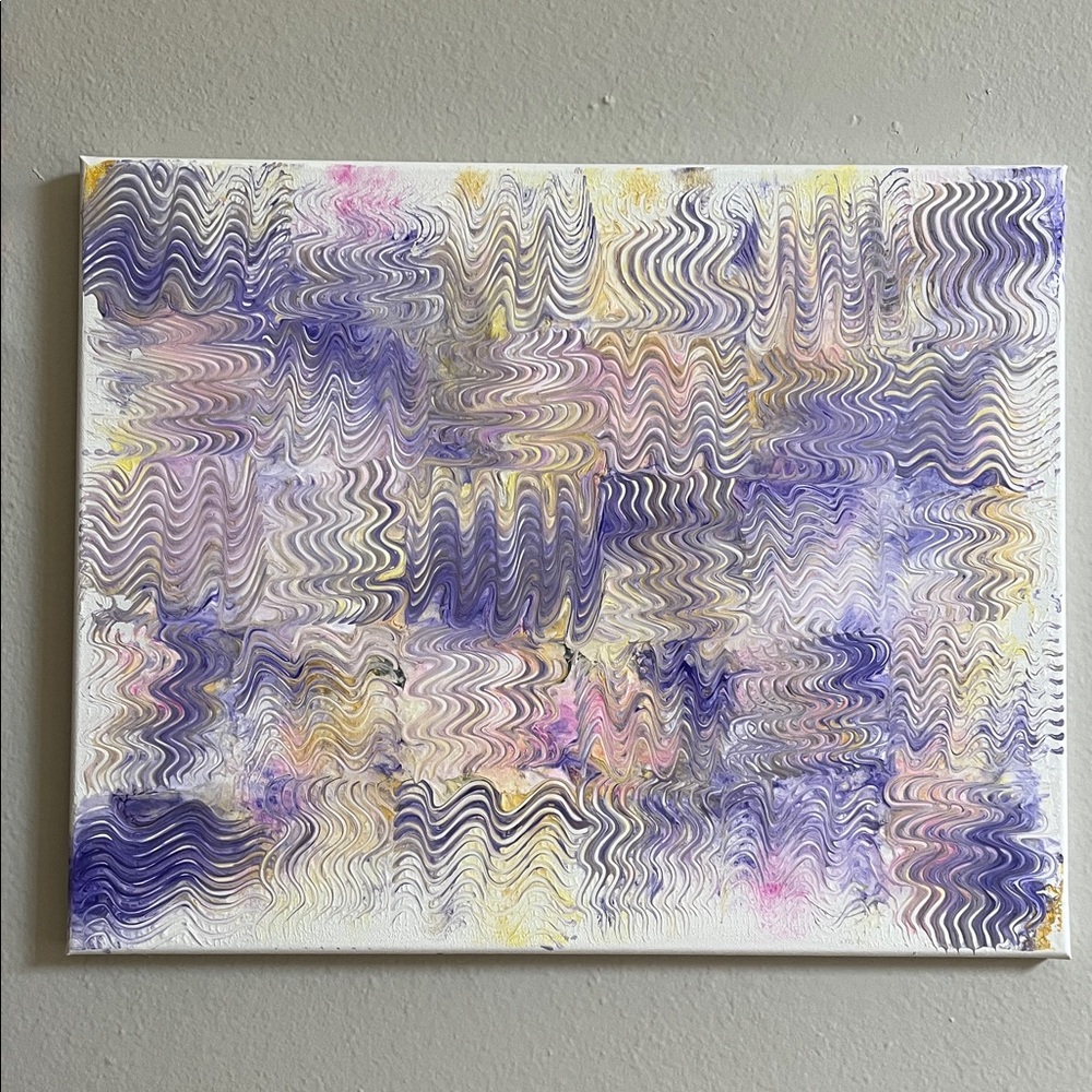 Abstract Purple and Yellow Canvas Art